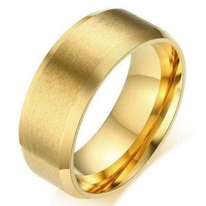 Titanium Ring, Gold Band
